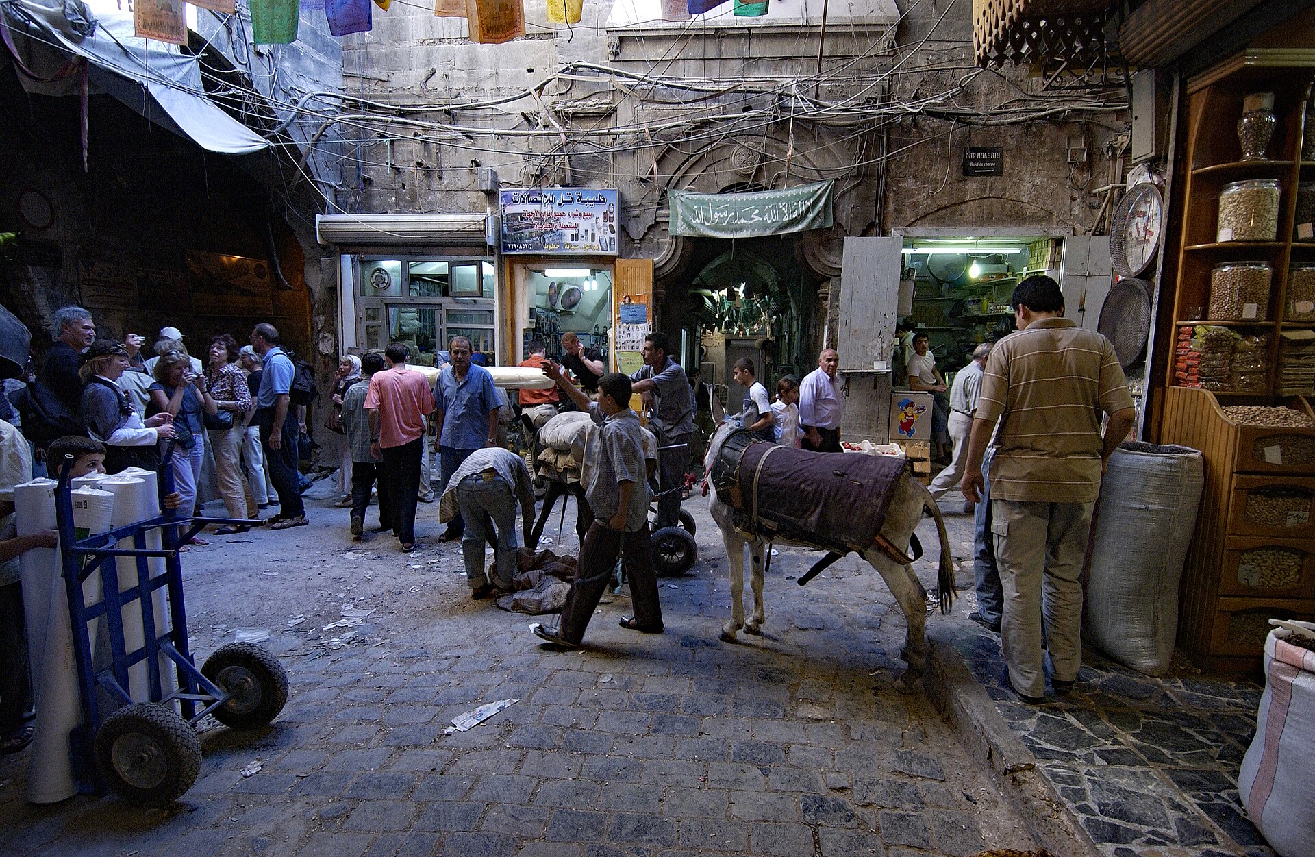 A vaulted stone alley in Al-Madina Souq, Aleppo